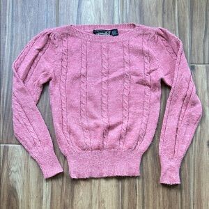 Women’s Pink Cable Knit Women's Sweater